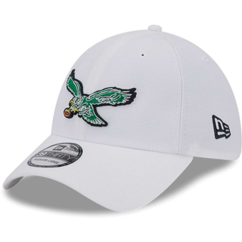 Mens New Era White Philadelphia Eagles Main 39THIRTY Flex Hat