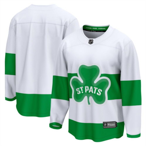 Unbranded Mens Fanatics Branded White Toronto Maple Leafs St. Patricks Alternate Premier Breakaway Jersey