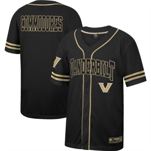 Mens Colosseum Black Vanderbilt Commodores Free Spirited Mesh Button-Up Baseball Jersey