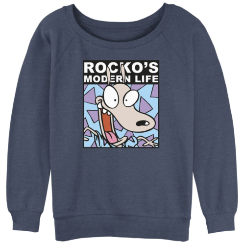 Nickelodeon Juniors Rockos Modern Life Crazy Face Slouchy Terry Graphic Pullover