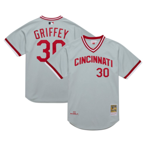 Mens Mitchell & Ness Ken Griffey Jr. Gray Cincinnati Reds 2004 Cooperstown Collection Authentic Throwback Jersey