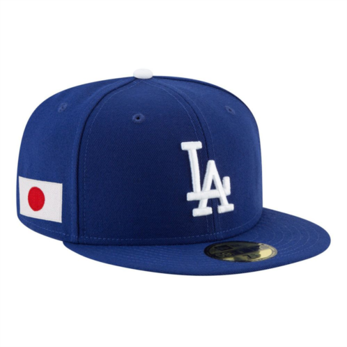 Mens New Era Royal Los Angeles Dodgers Authentic Collection Japanese Flag 59FIFTY Fitted Hat