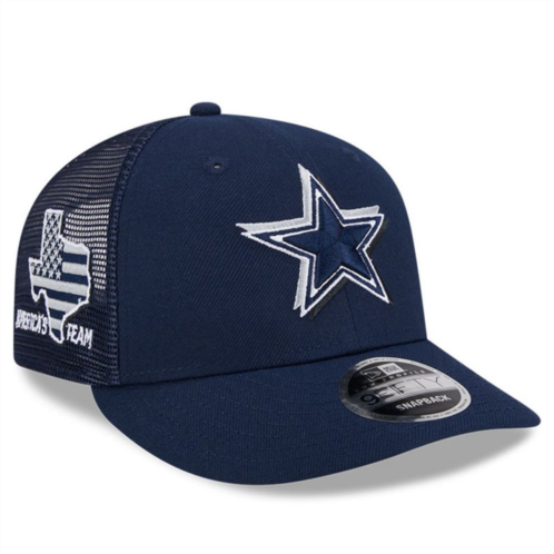 Mens New Era Navy Dallas Cowboys 2024 NFL Draft Low Profile Trucker 9FIFTY Adjustable Hat