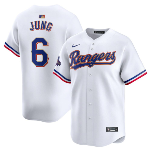 Nitro USA Mens Nike Josh Jung White Texas Rangers 2024 Gold Collection Limited Player Jersey