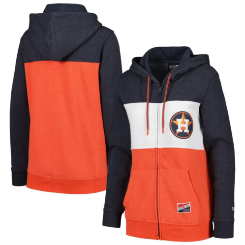 Womens New Era Navy Houston Astros Color Block Full-Zip Hoodie Jacket