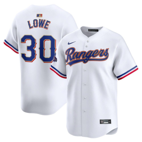 Nitro USA Mens Nike Nathaniel Lowe White Texas Rangers 2024 Gold Collection Limited Player Jersey