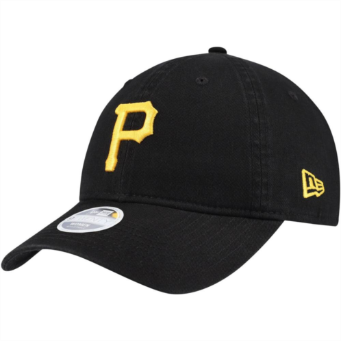 Womens New Era Black Pittsburgh Pirates Team Logo Core Classic 9TWENTY Adjustable Hat