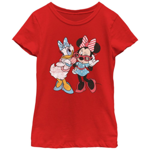 Disneys Minnie Mouse And Daisy Americana Fashion Girls Graphic Tee