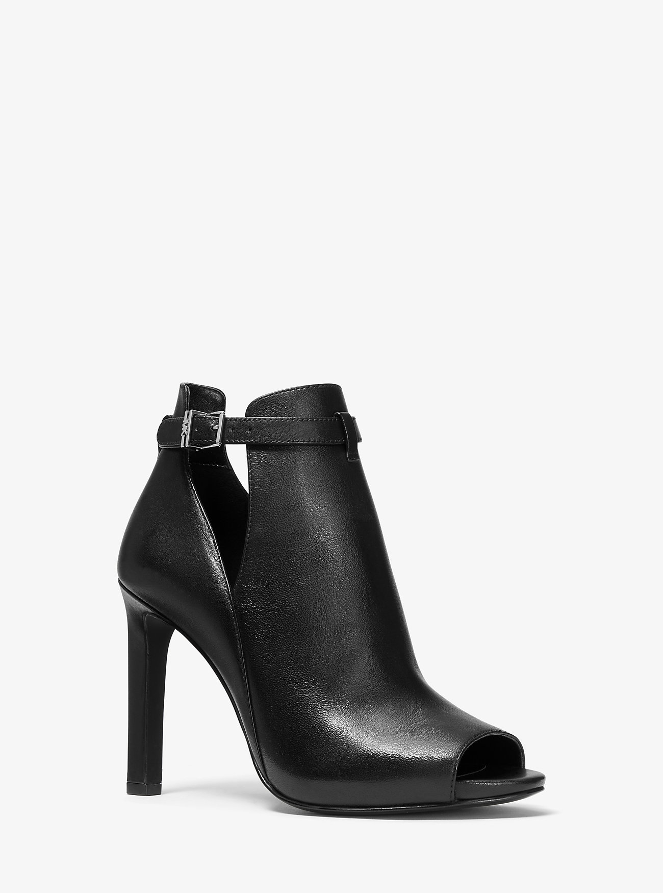 Michaelkors Lawson Leather Open-Toe Ankle Boot