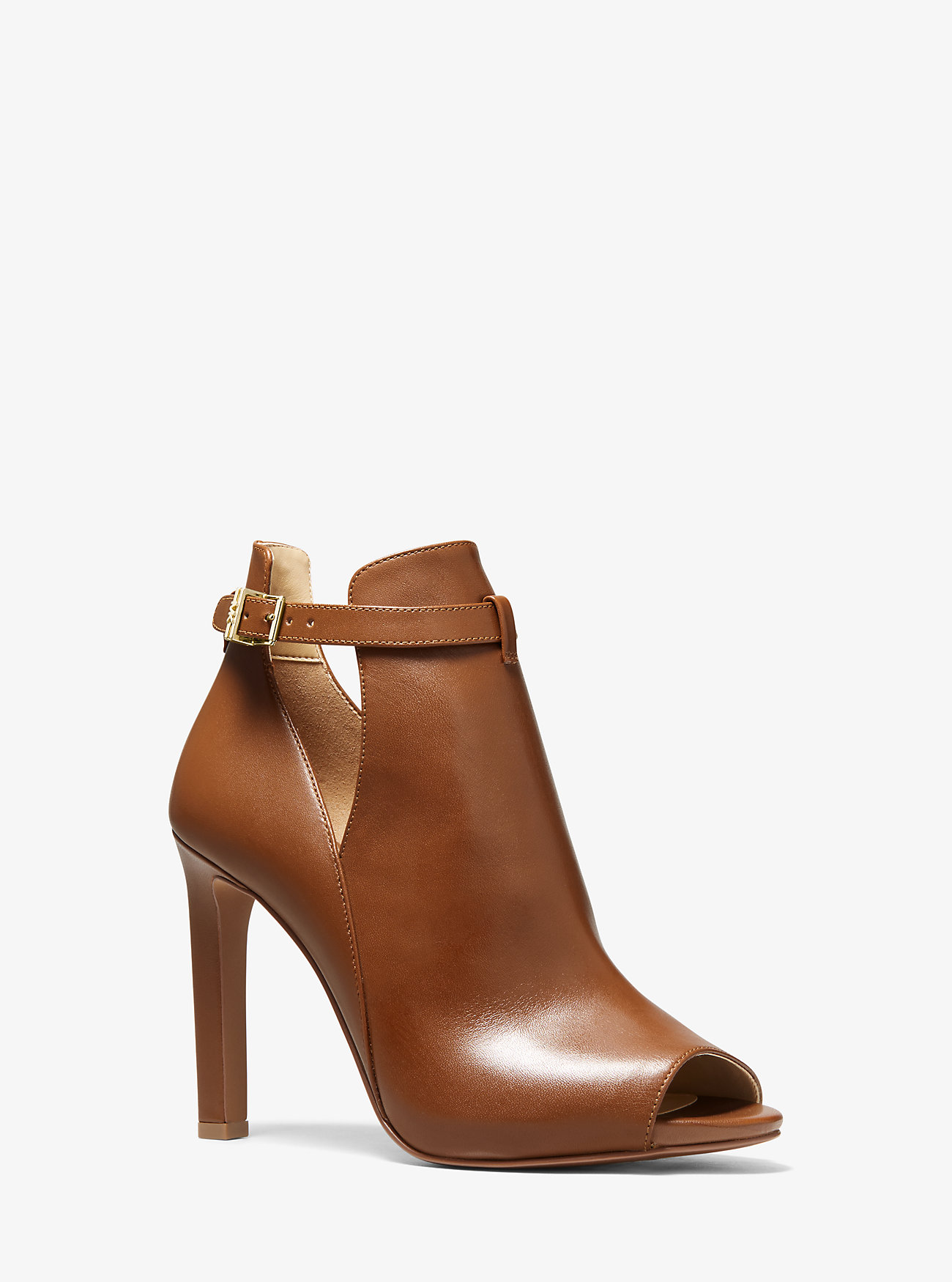 Michaelkors Lawson Leather Open-Toe Ankle Boot