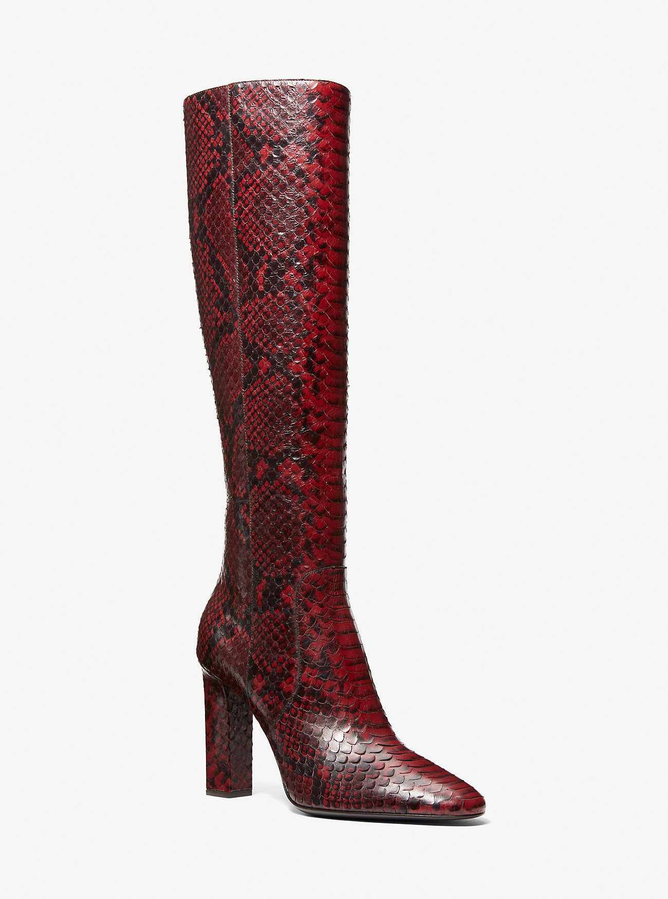 Michaelkors Carly Python Embossed Leather Boot