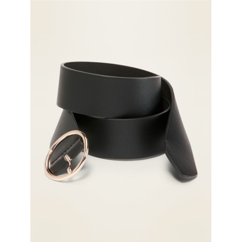 Oldnavy Wide Ring-Buckle Faux-Leather Belt For Women (1 1/2)