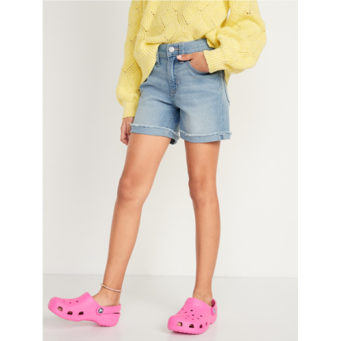Oldnavy High-Waisted Button-Fly Ripped Jean Midi Shorts for Girls