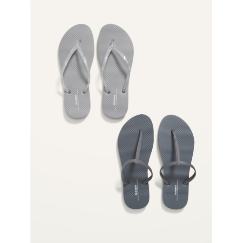 Oldnavy Flip-Flop/T-Strap Sandals Variety 2-Pack (Partially Plant-Based)