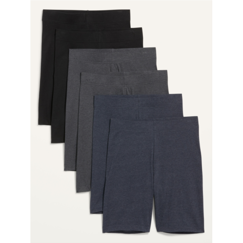 Oldnavy High-Waisted Biker Shorts 6-Pack for Women -- 8-inch inseam