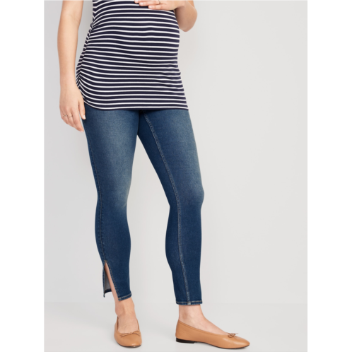 Oldnavy Maternity Rollover-Panel Side-Slit 360° Stretch Skinny Jeans