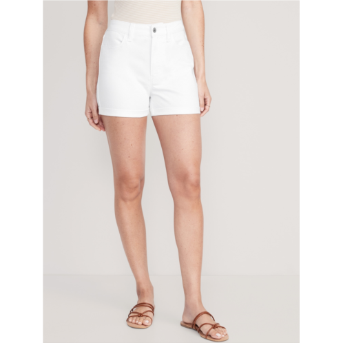 Oldnavy High-Waisted Wow White-Wash Straight Jean Shorts -- 3-inch inseam