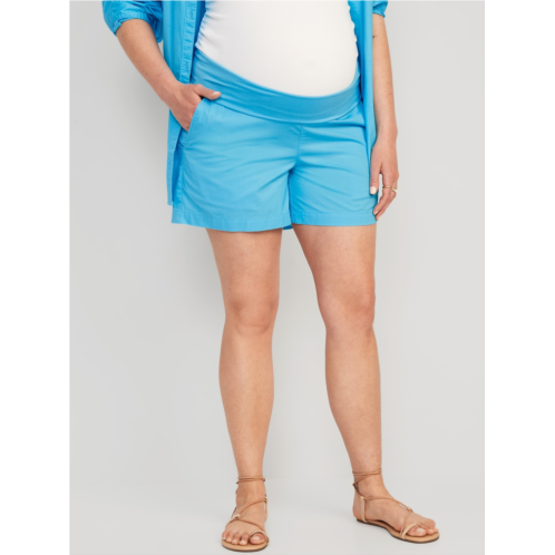 Oldnavy Maternity Foldover-Waist Poplin Shorts -- 5-inch inseam