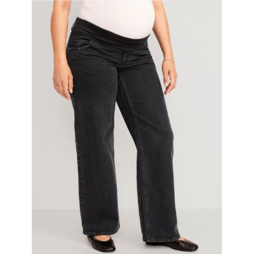 Oldnavy Maternity Front Low-Panel Wide Leg Jeans Hot Deal