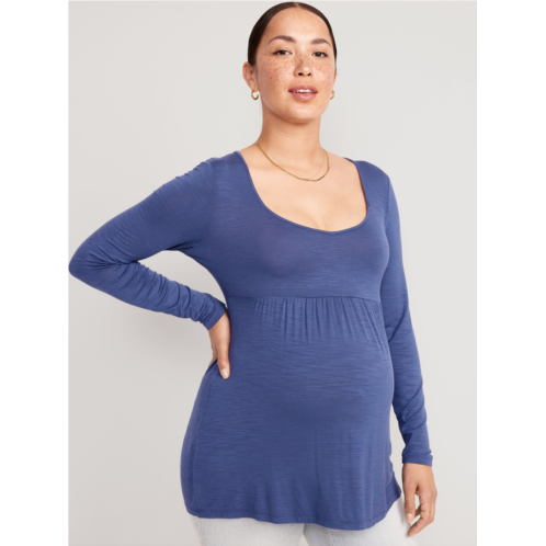 Oldnavy Maternity Long-Sleeve Slub-Knit Peplum Top