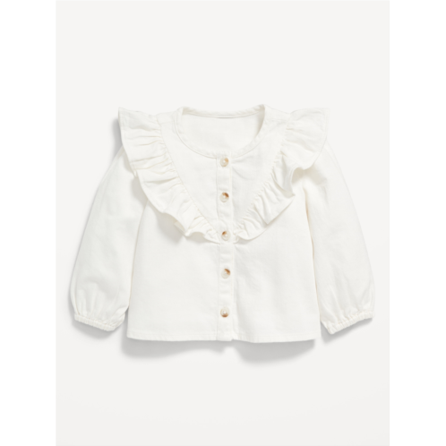 Oldnavy Long-Sleeve Ruffled Button-Front Top for Baby