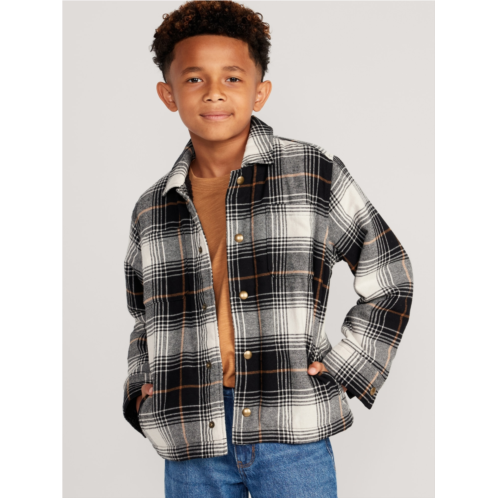 Oldnavy Soft-Brushed Flannel Sherpa-Lined Shacket for Boys