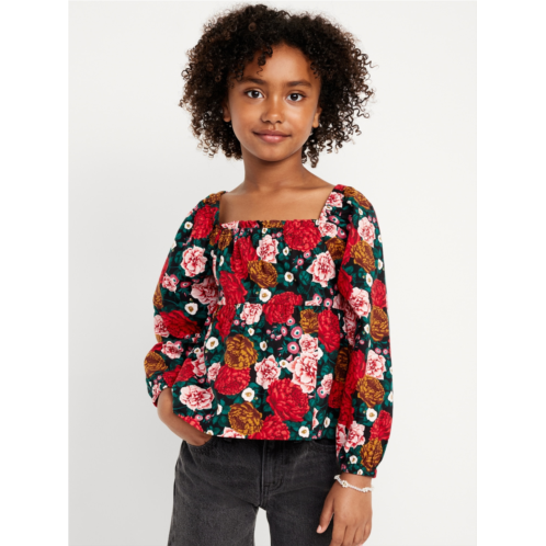 Oldnavy Printed Long-Sleeve Back-Bow Top for Girls