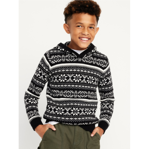 Oldnavy Printed Sweater-Knit Pullover Hoodie for Boys