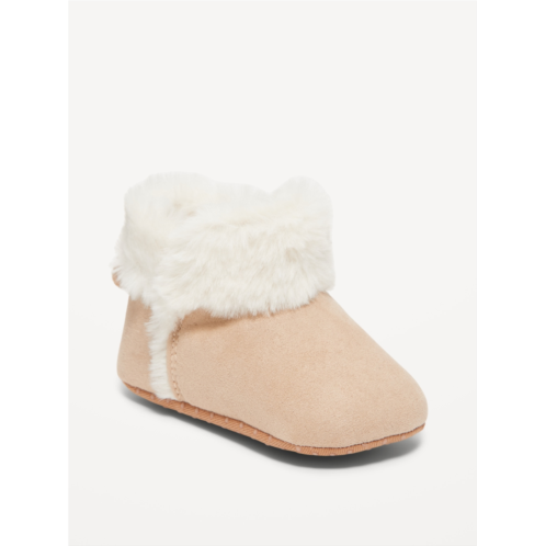 Oldnavy Faux-Suede Fold-Over Faux-Fur Booties for Baby