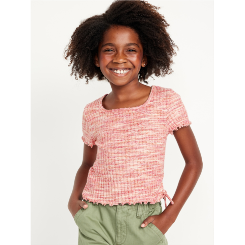 Oldnavy Short-Sleeve Textured Knit Side-Ruched Top for Girls