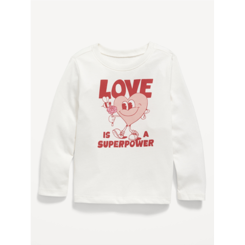 Oldnavy Long-Sleeve Valentines Day Graphic T-Shirt for Toddler Girls