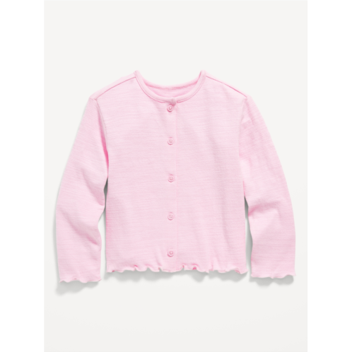 Oldnavy Button-Front Lettuce-Edge Cardigan Sweater for Toddler Girls
