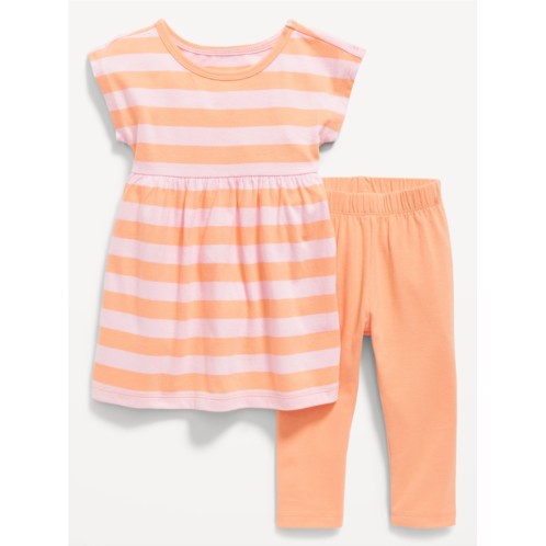 Oldnavy Short-Sleeve Dress & Leggings Set for Baby
