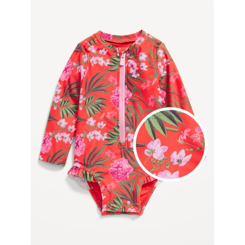 Oldnavy Printed Ruffle-Trim Rashguard One-Piece Swimsuit for Baby Hot Deal