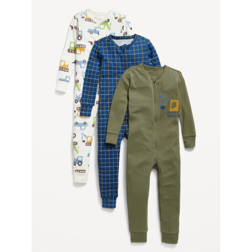 Oldnavy Unisex Snug-Fit Printed Pajama One-Piece 3-Pack for Toddler & Baby