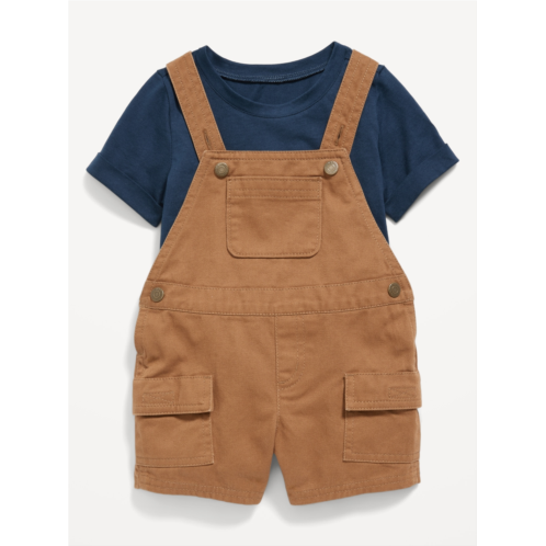 Oldnavy Short-Sleeve T-Shirt and Twill Shortall Romper Set for Baby