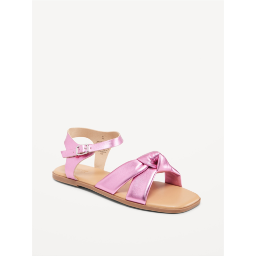 Oldnavy Faux-Leather Knotted Strap Sandals for Girls