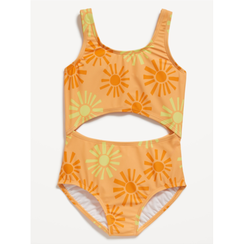 Oldnavy Printed Cutout One-Piece Swimsuit for Girls