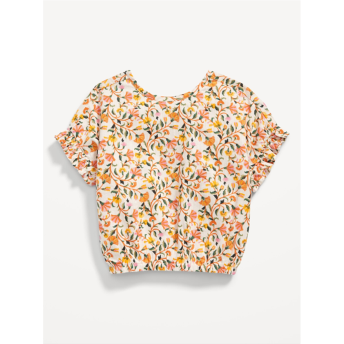 Oldnavy Printed Ruffle-Sleeve Button Back Top for Toddler Girls