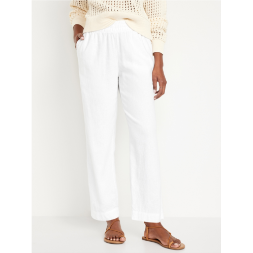 Oldnavy High-Waisted Linen-Blend Straight Pants Hot Deal