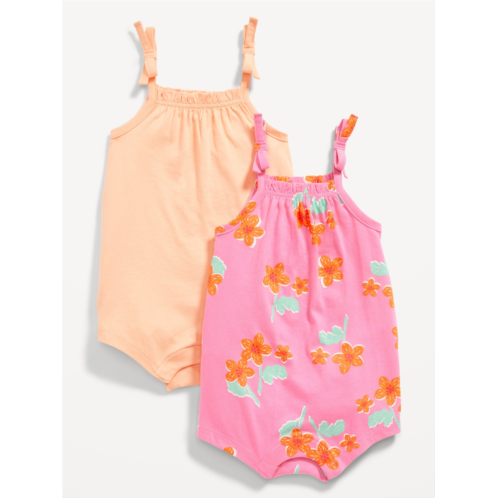 Oldnavy Jersey-Knit Tie-Bow Romper 2-Pack for Baby