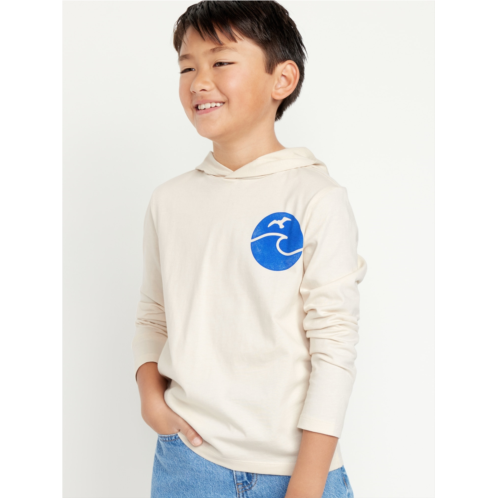 Oldnavy Long-Sleeve Jersey-Knit Graphic Hooded T-Shirt for Boys
