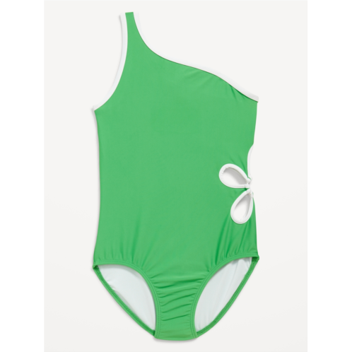 Oldnavy One-Shoulder Side-Cutout One-Piece Swimsuit for Girls
