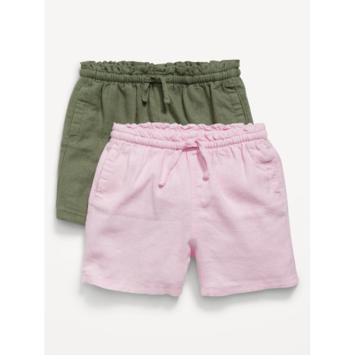Oldnavy Linen-Blend Pull-On Shorts 2-Pack for Toddler Girls