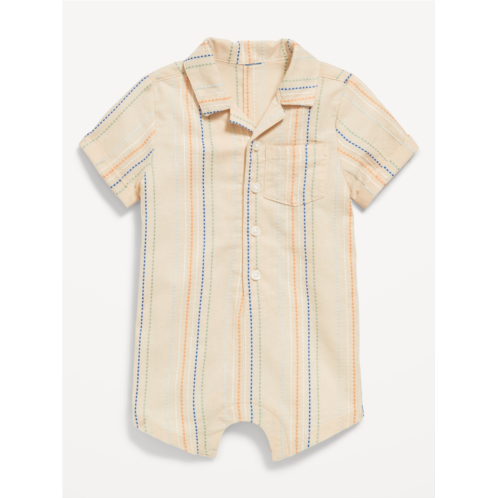 Oldnavy Striped Textured Dobby Pocket Romper for Baby