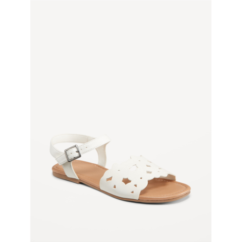 Oldnavy Faux-Leather Floral Cutout Strap Sandals for Girls