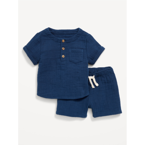 Oldnavy Unisex Short-Sleeve Pocket T-Shirt and Pull-On Shorts Set for Baby