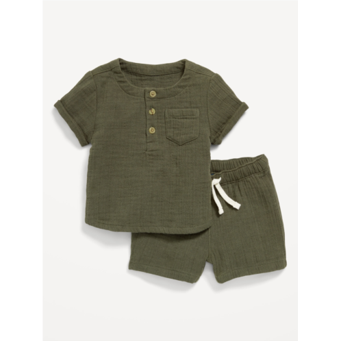 Oldnavy Unisex Short-Sleeve Pocket T-Shirt and Pull-On Shorts Set for Baby