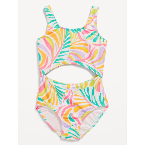 Oldnavy Printed Cutout One-Piece Swimsuit for Girls