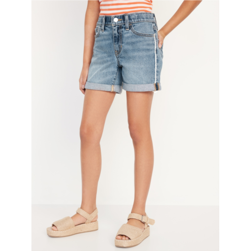 Oldnavy High-Waisted Button-Fly Ripped Jean Midi Shorts for Girls